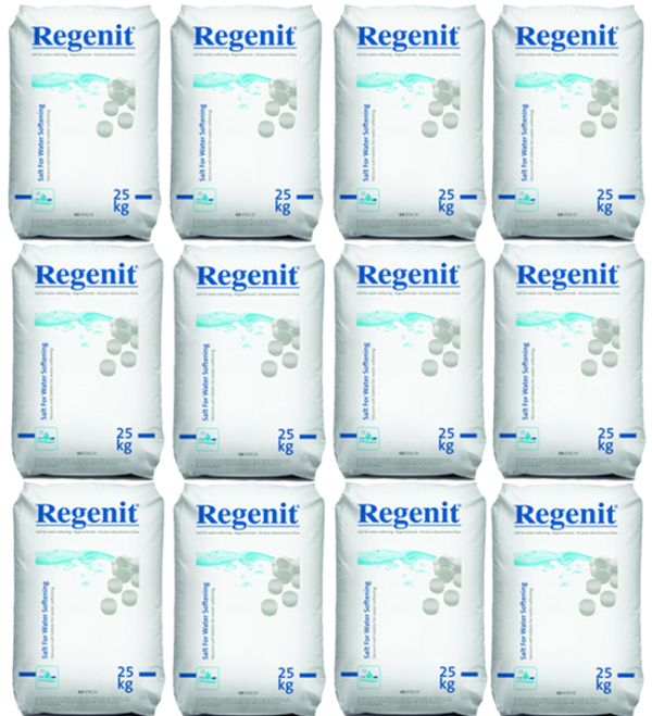 12x Regenit zouttabletten ontharding zak 25 kg