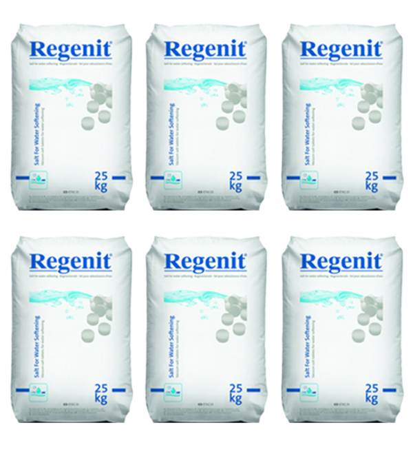 6x Regenit zouttabletten ontharding zak 25 kg