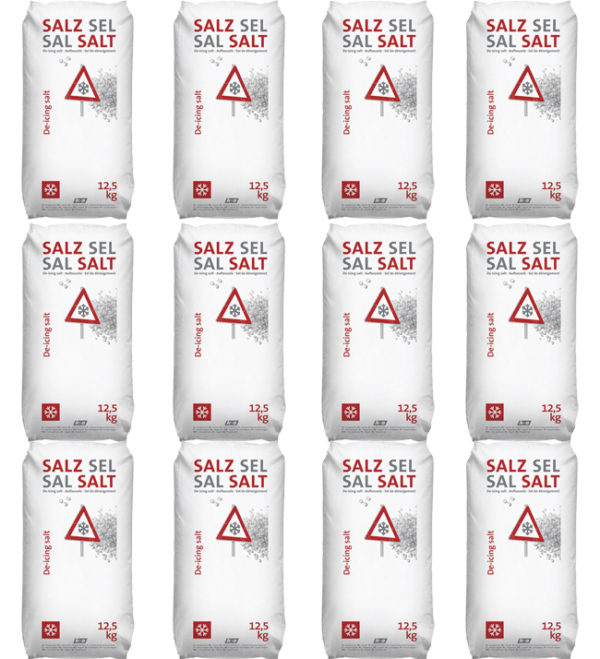 12 zakken strooizout (12x12.5KG)